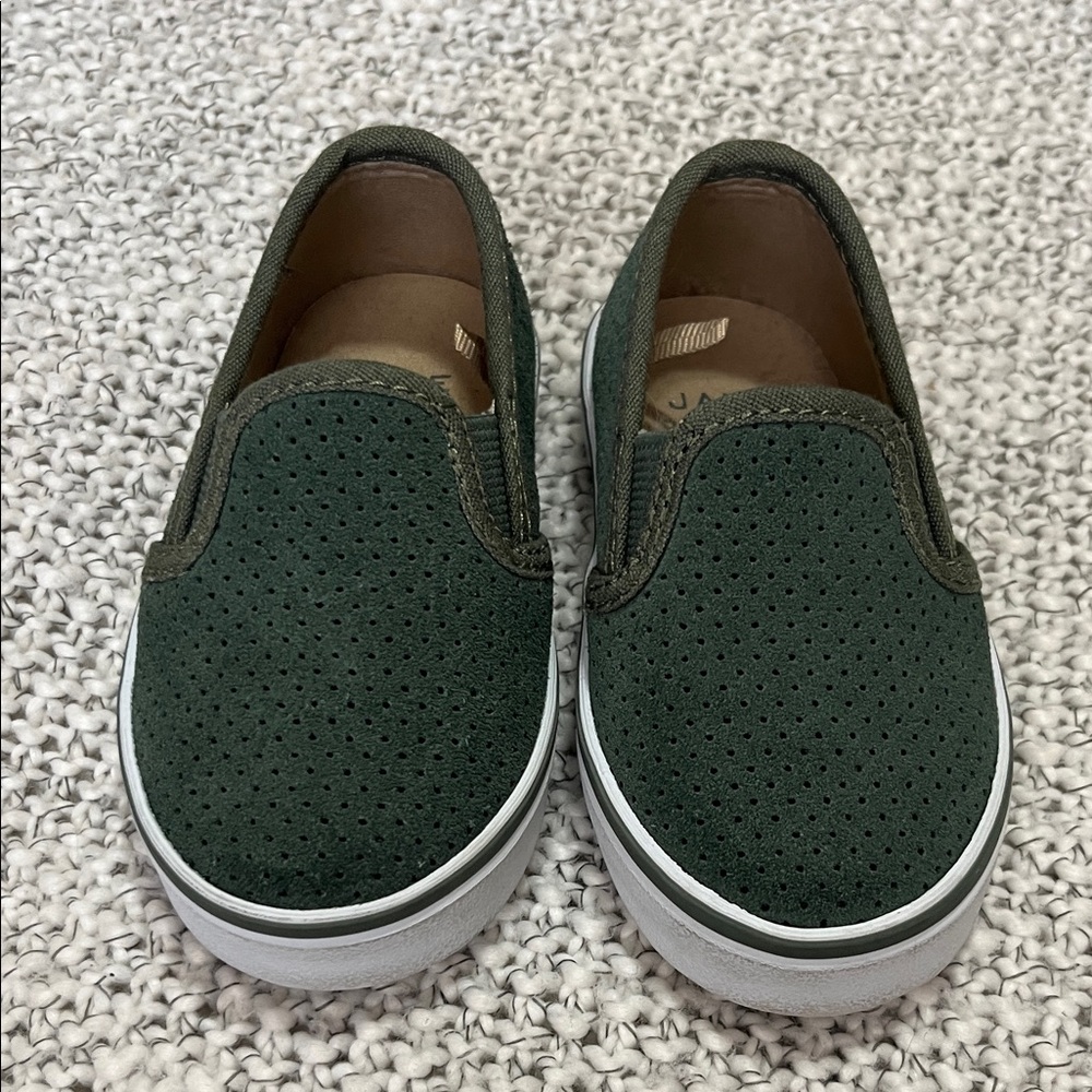 Toddler size 5 Janie and Jack Kids Green Slip-On Shoes